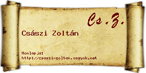 Császi Zoltán névjegykártya